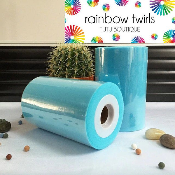 Turquoise premium soft nylon tulle 6 inch x 100 yard roll